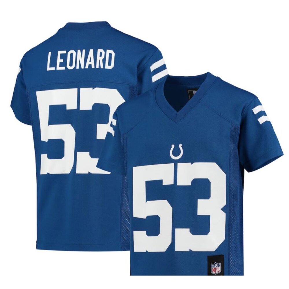 Indianapolis Colts Youth Medium #53 Darius Leonard Blue NFL team Apparel Jersey